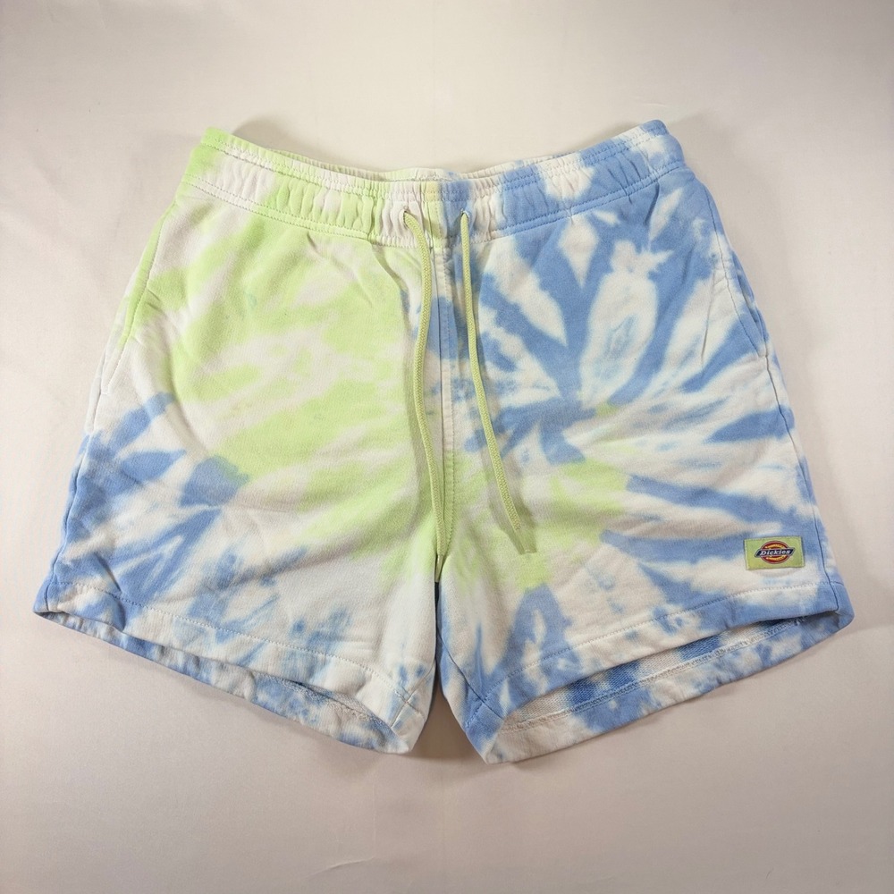 Dickies Tie Dye Sweat Shorts Blue Green White French Terry Mens Small